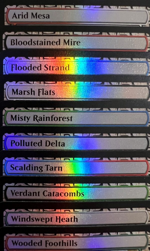 FOIL BFZ EXP Arid Mesa Bloodstained Mire Flooded Strand Marsh Flats Misty Rainforest Polluted Delta Scalding Tarn Verdant Catacombs Windswept Heath Wooded Foothills