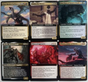 Tiamat Tymna the Weaver Two-Headed Hellkite Uro, Titan of Nature's Wrath Verrak, Warped Sengir Waves of Aggression Winota, Joiner of Forces