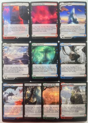 ZenR EXP Arid Mesa Bloodstained Mire Flooded Strand Marsh Flats Misty Rainforest Polluted Delta Scalding Tarn Verdant Catacombs Windswept Heath Wooded Foothills