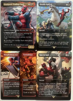 Deadpool, Trading Card Deadly Rollick Blasphemous Act Vandalblast Saw in Half Secret Lair